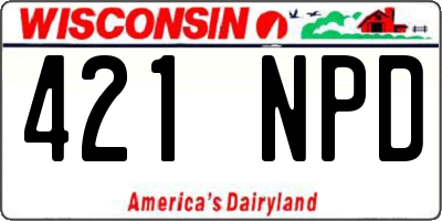 WI license plate 421NPD