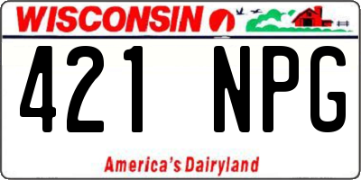 WI license plate 421NPG