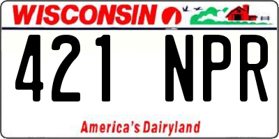 WI license plate 421NPR