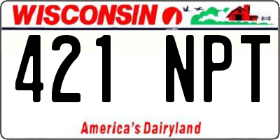 WI license plate 421NPT