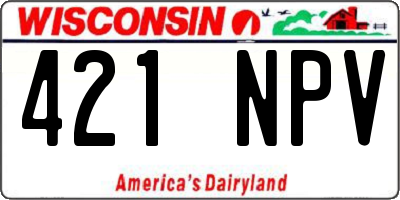 WI license plate 421NPV