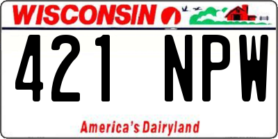 WI license plate 421NPW