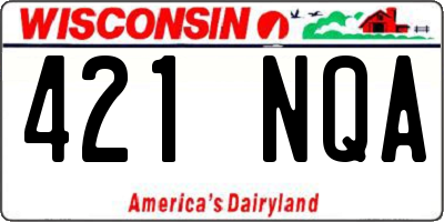 WI license plate 421NQA
