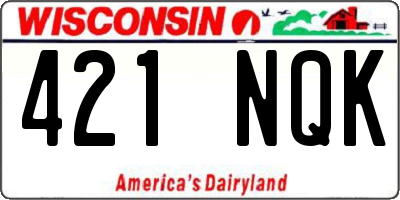 WI license plate 421NQK