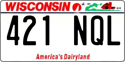 WI license plate 421NQL