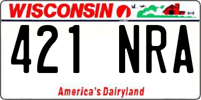 WI license plate 421NRA