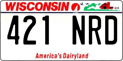 WI license plate 421NRD