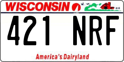 WI license plate 421NRF
