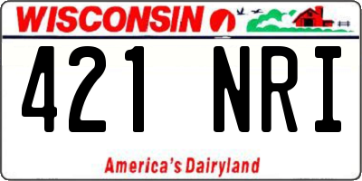 WI license plate 421NRI