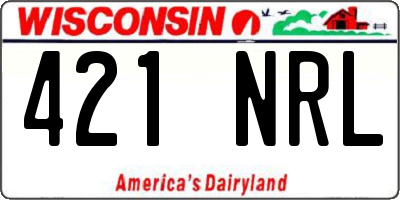 WI license plate 421NRL