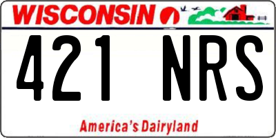 WI license plate 421NRS