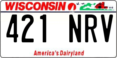 WI license plate 421NRV