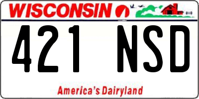 WI license plate 421NSD
