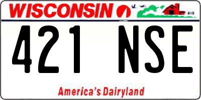 WI license plate 421NSE