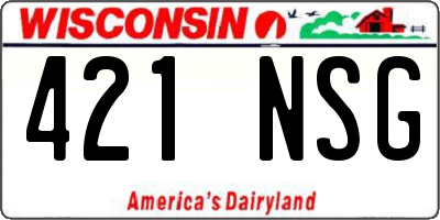 WI license plate 421NSG