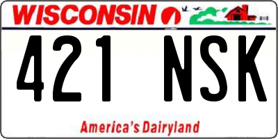 WI license plate 421NSK