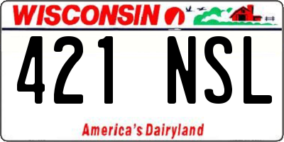 WI license plate 421NSL