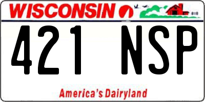 WI license plate 421NSP