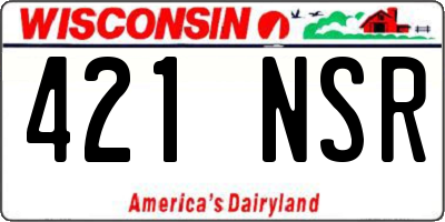 WI license plate 421NSR