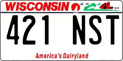 WI license plate 421NST