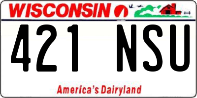 WI license plate 421NSU