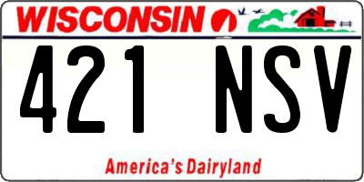WI license plate 421NSV
