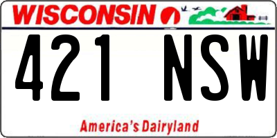 WI license plate 421NSW