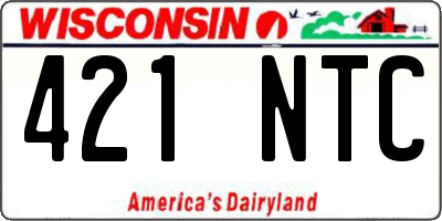 WI license plate 421NTC