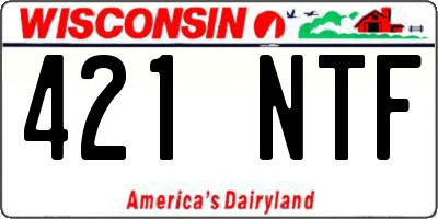 WI license plate 421NTF
