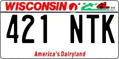 WI license plate 421NTK