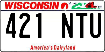 WI license plate 421NTU