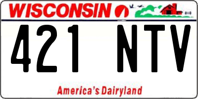 WI license plate 421NTV