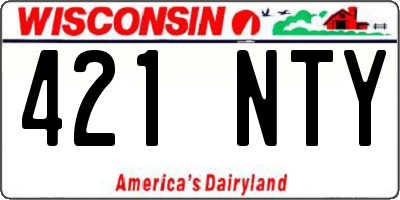 WI license plate 421NTY