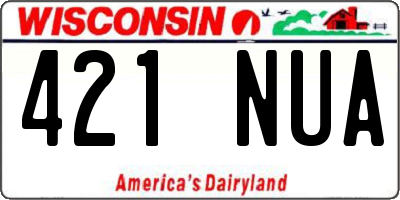 WI license plate 421NUA