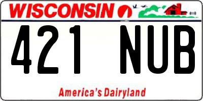 WI license plate 421NUB