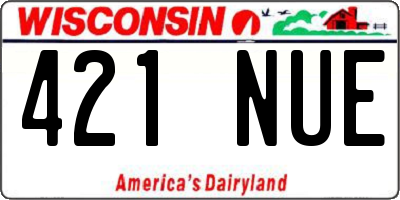 WI license plate 421NUE
