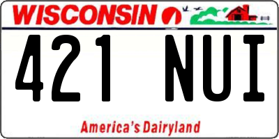 WI license plate 421NUI