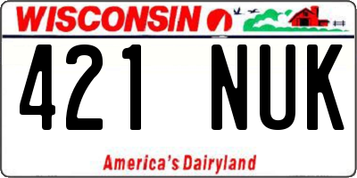 WI license plate 421NUK