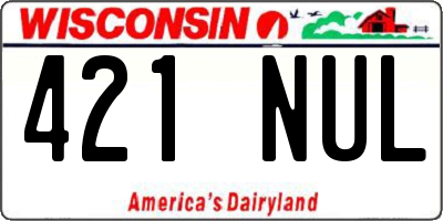 WI license plate 421NUL
