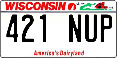 WI license plate 421NUP