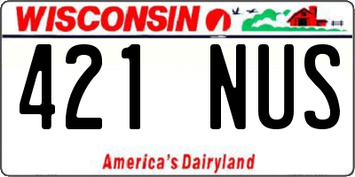 WI license plate 421NUS