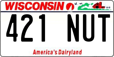 WI license plate 421NUT