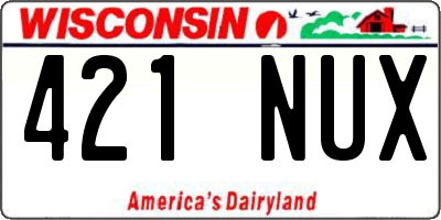 WI license plate 421NUX