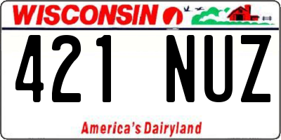 WI license plate 421NUZ