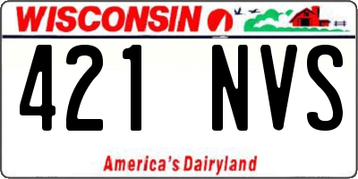 WI license plate 421NVS