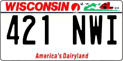 WI license plate 421NWI