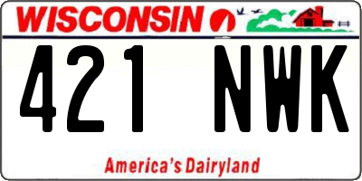 WI license plate 421NWK