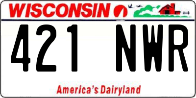 WI license plate 421NWR