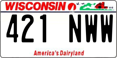 WI license plate 421NWW