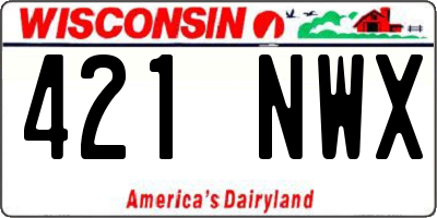 WI license plate 421NWX